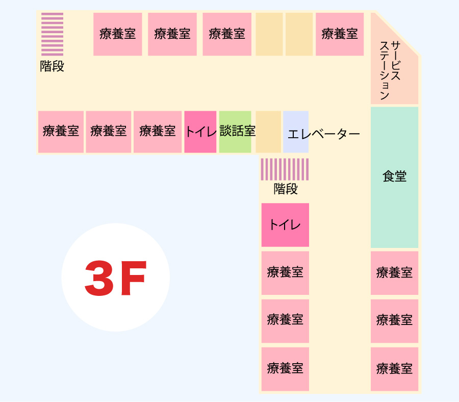 アップル学園前 本館 3階のフロアマップ