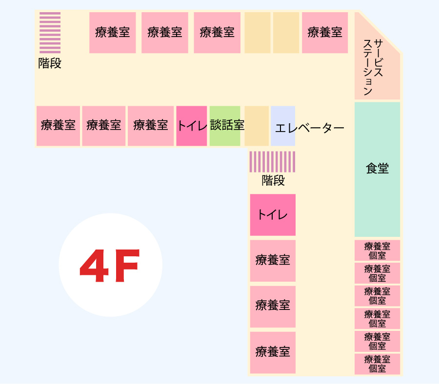 アップル学園前 本館 4階のフロアマップ